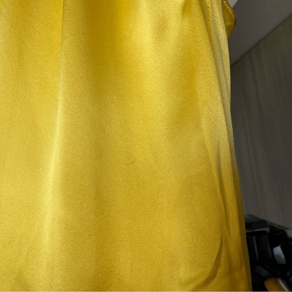Amanda Uprichard Chaya Top Canary Yellow 100% Silk Mock Neck Small - Picture 9 of 13